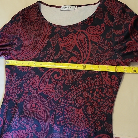 MISS LOOK Paisley Print Boho Or Western Style Dress - Picture 10 of 12